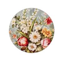 IRIS műanyag tálca, virágcsokor mintás, krém 33 cm #1