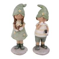 IRIS dekor műgyanta gyerek zöld ruha álló 2 féle 16cm