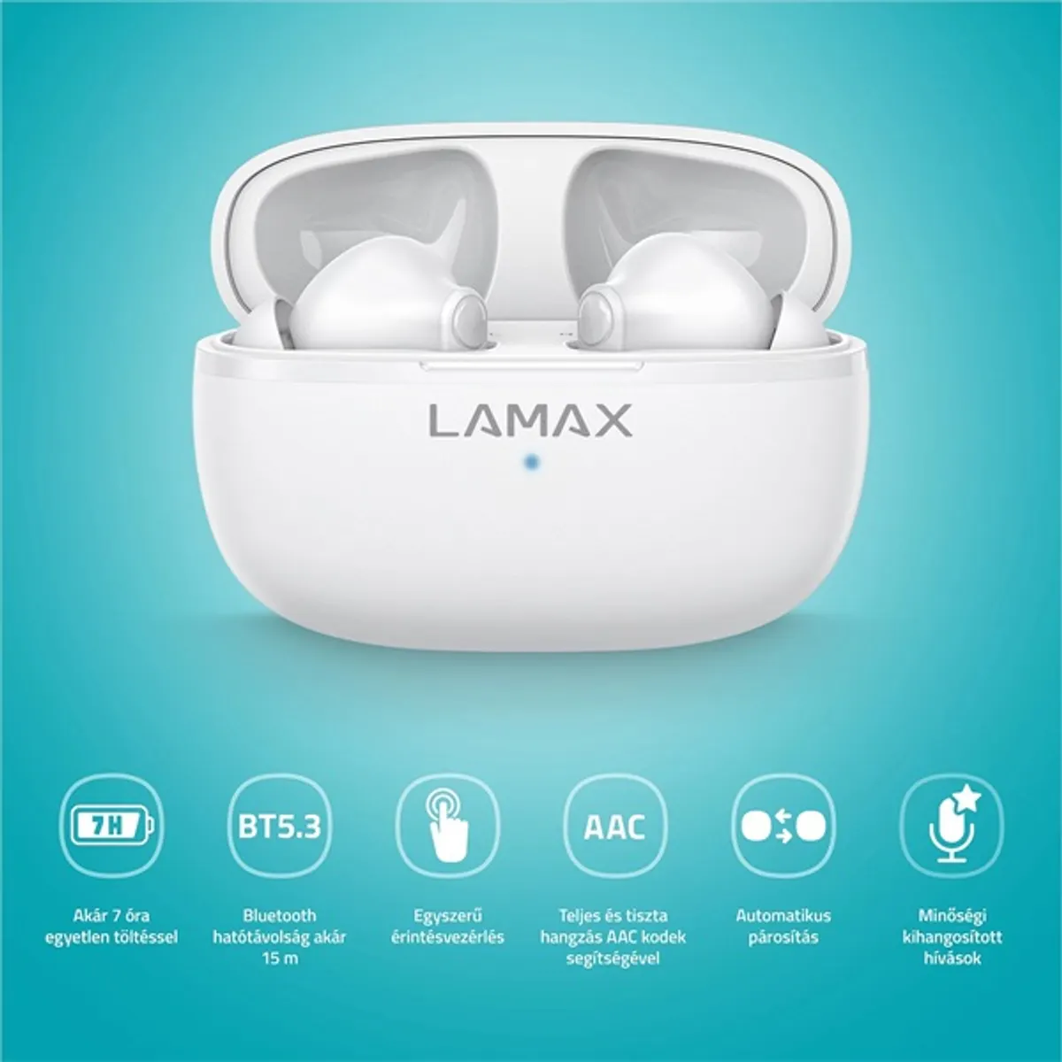 LAMAX Clips1 Play True Wireless Bluetooth fehér fülhallgató #7