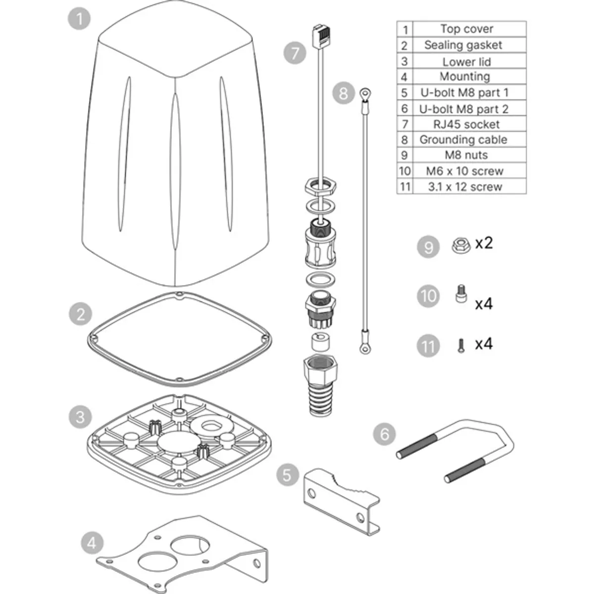 Teltonika PR1ICA70 kültéri IP67 4,5dBi 5G LTE Wi-Fi/GPS Omni antenna Teltonika RUTX50 routerhez #5