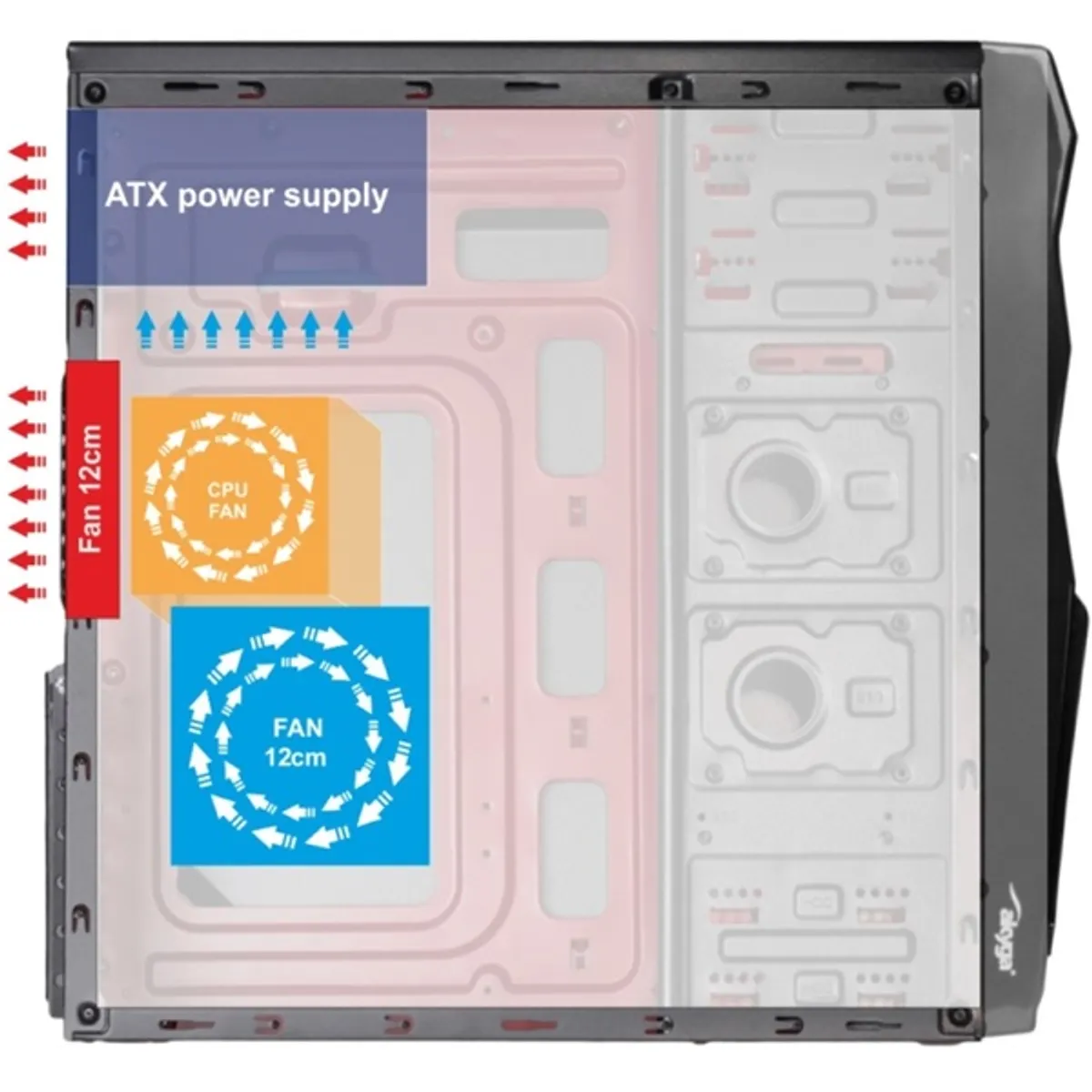 Akyga AK939BL táp nélküli ATX ház #9