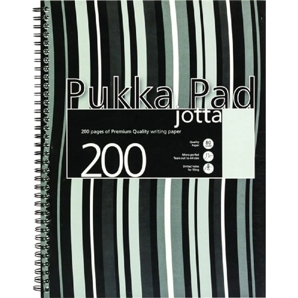 Pukka Pad  Jotta Pad A5 PP 200 oldalas fekete csíkos vonalas spirálfüzet #1