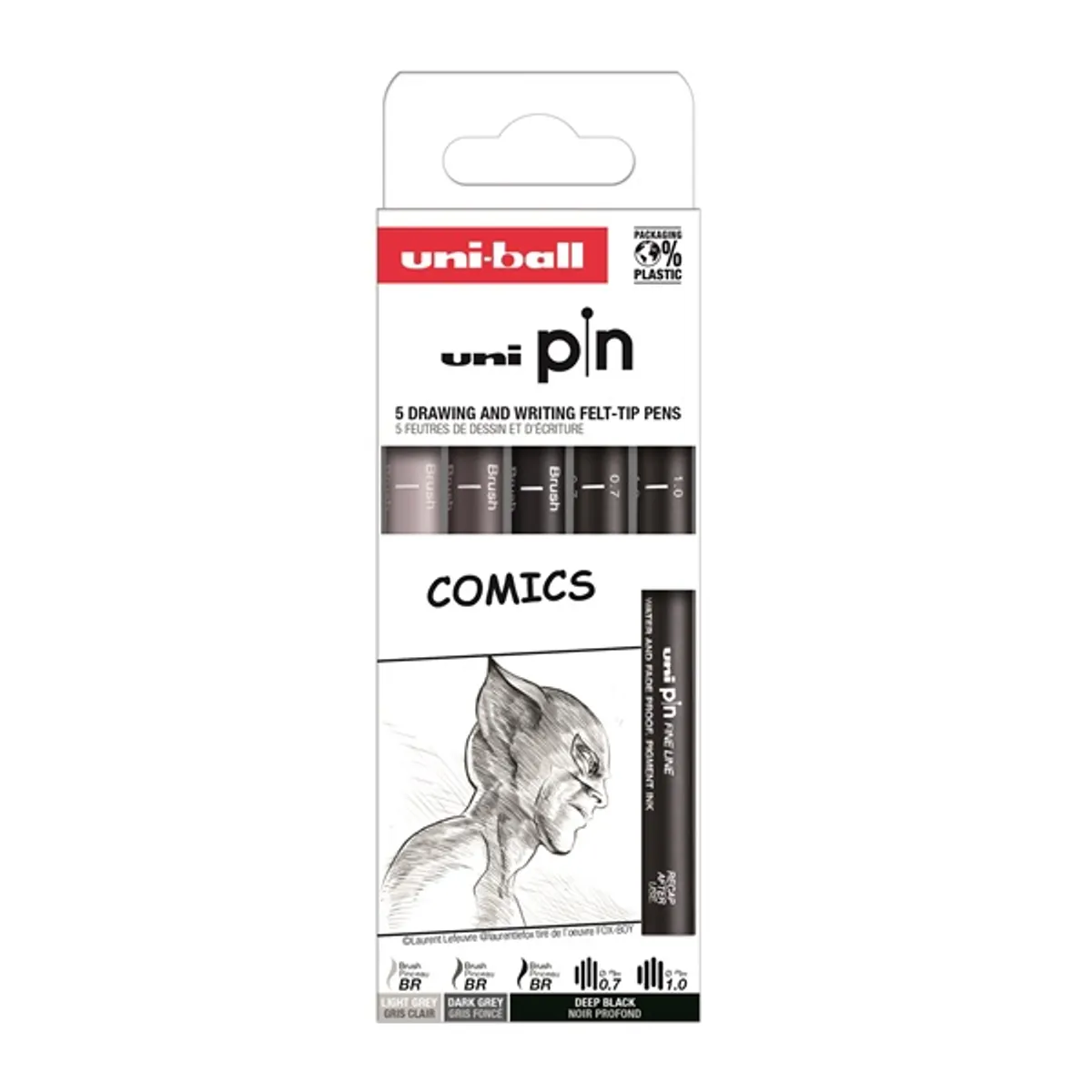 Uni Pin Comics 5 darabos rajzmarker készlet #1