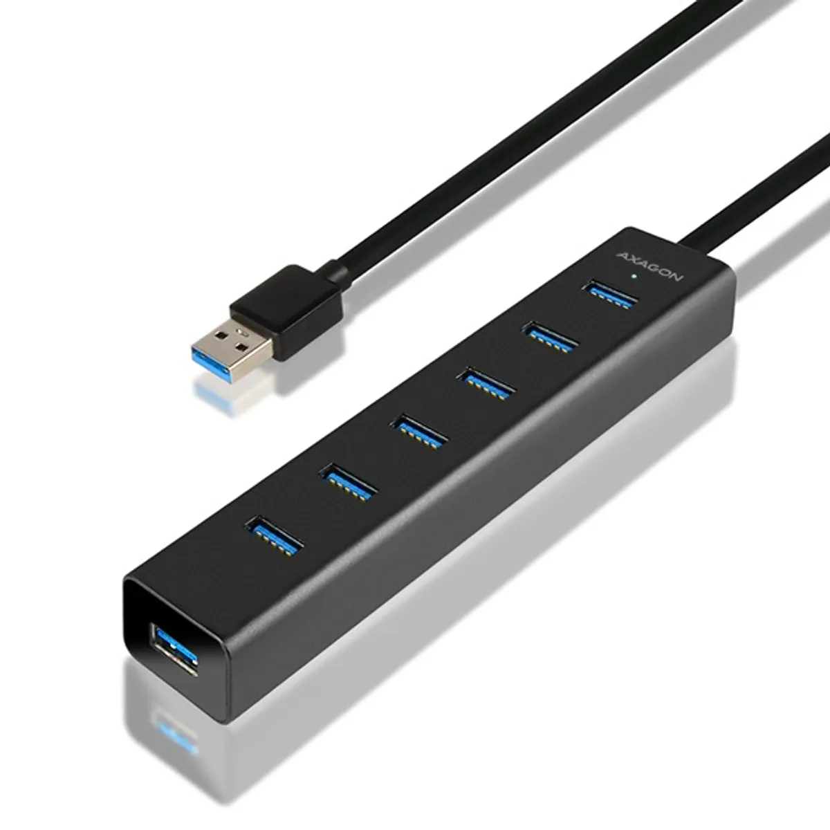 Axagon HUE-SA7BP 7 portos USB3.0 gyorstöltő fekete HUB #1