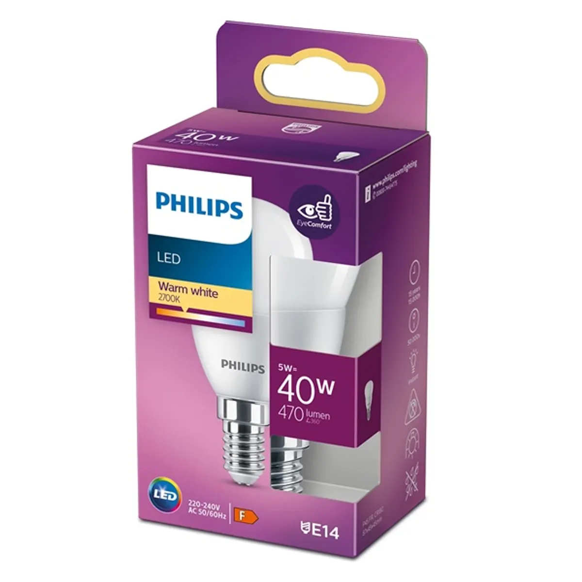 Philips 929002978118 E14 40W matt meleg-fehér kisgömb alakú LED fényforrás #2