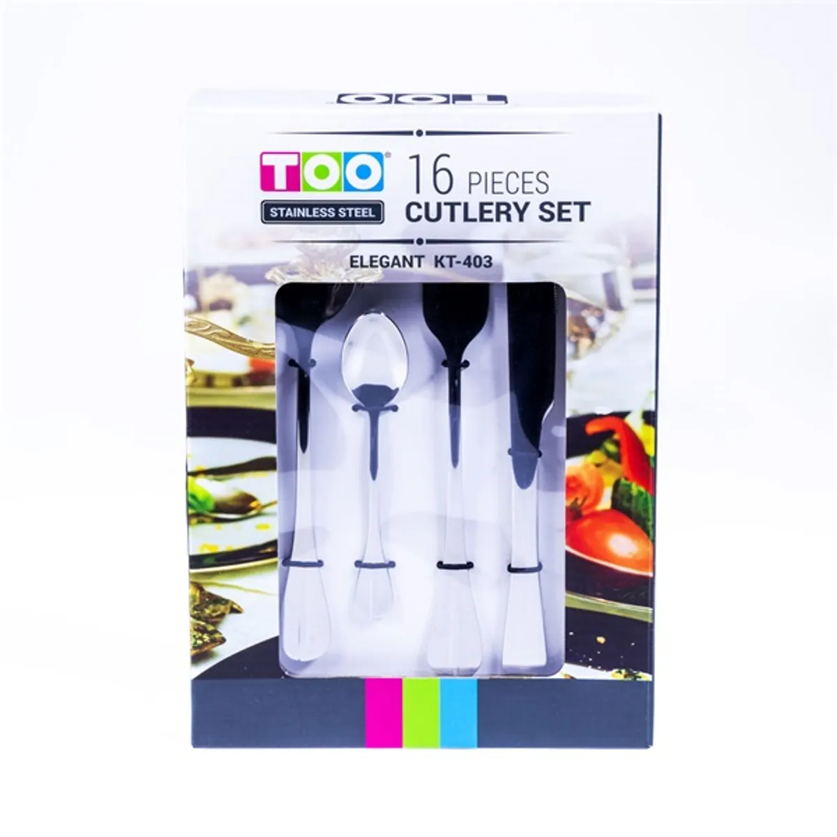 TOO KT-403 Elegant 16 db-os ezüst evőeszköz készlet #2