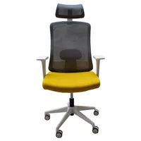 IRISOffice Aurora sárga/szürke ergonómikus, szövet-hálós irodai forgószék fej és háttámasszal #2