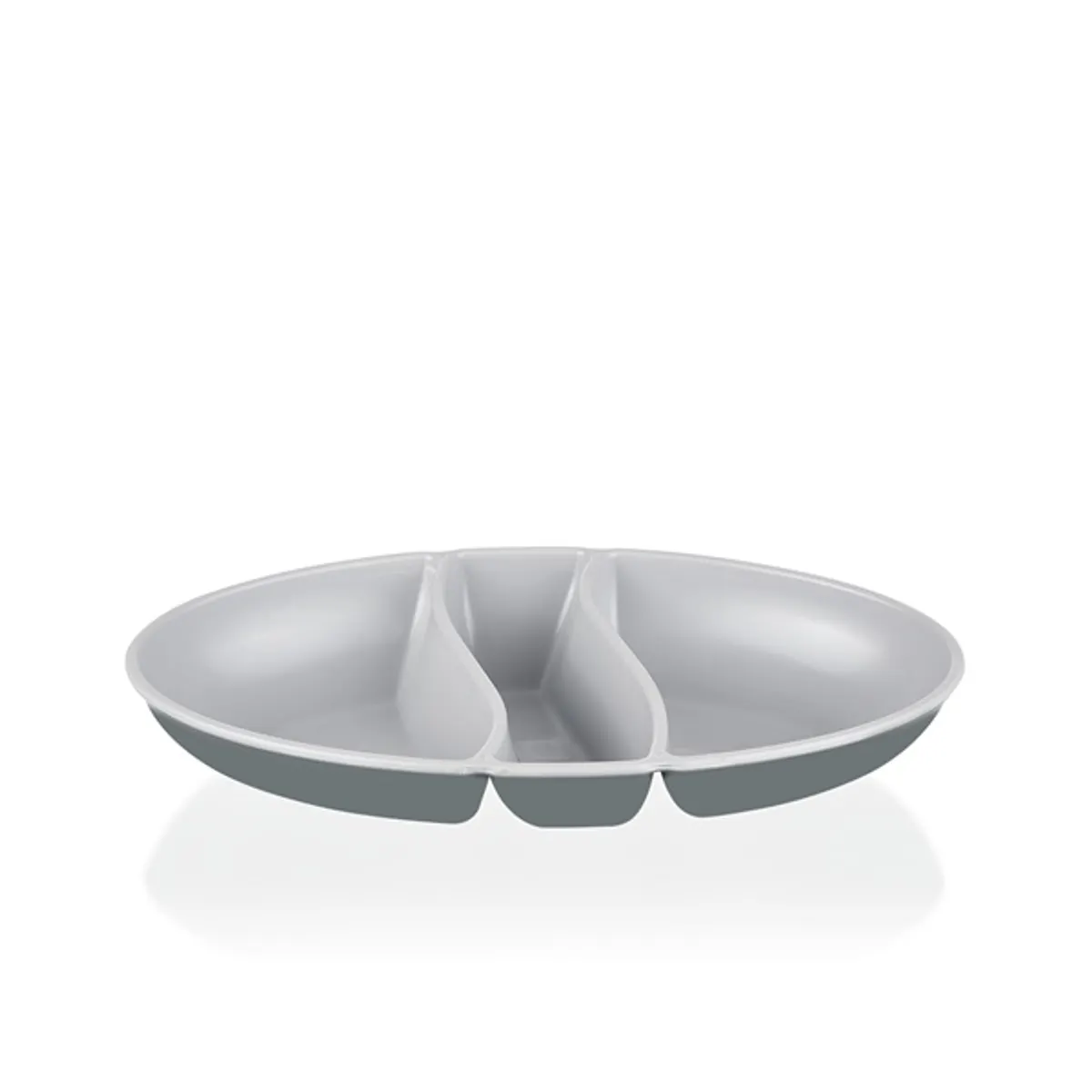 IRIS L-00517 dupla színű snack tál,  zöld, szürke, beige #2