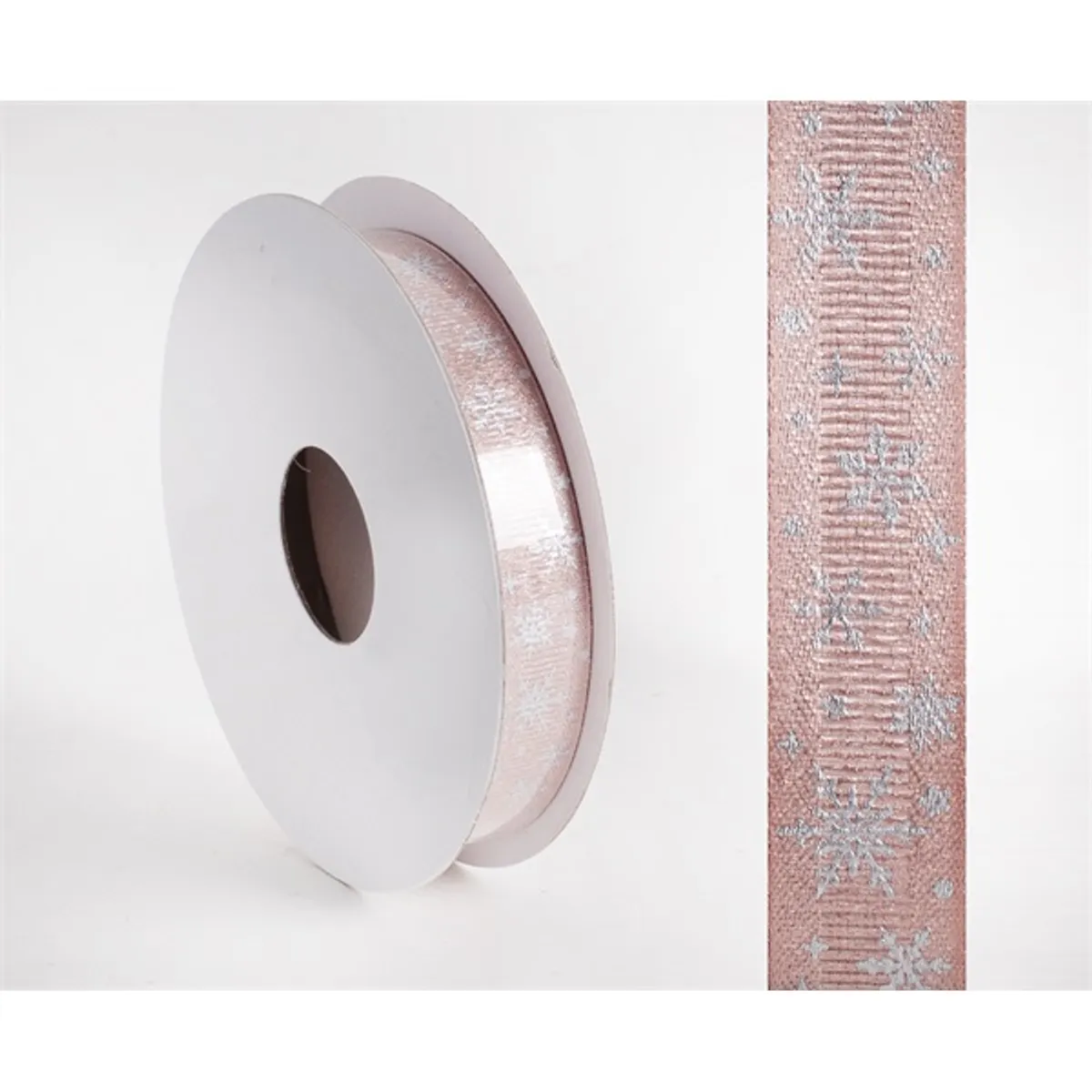 IRIS szalag hópihés rosegold 15mm/10méter #1