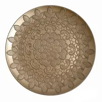 Iris dekor tálca kör 33cm csipke arany #1