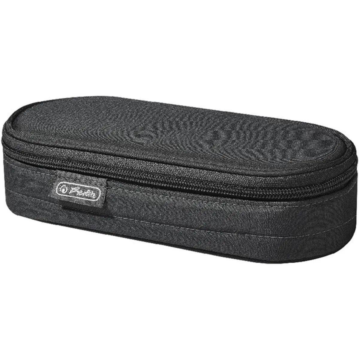 Herlitz Uni ovális 1 klapnis 1 cipzáras zsebes fekete tolltartó #1